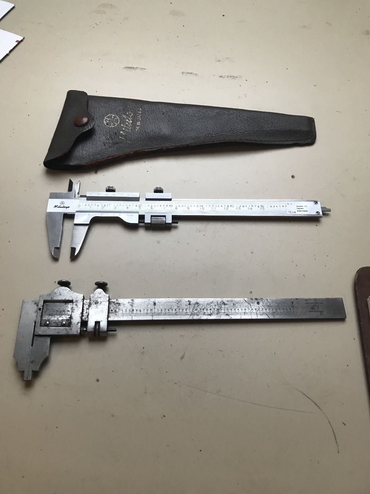 Machinist Tools Lot Vernier Calipers, Starrett and Mitutoyo