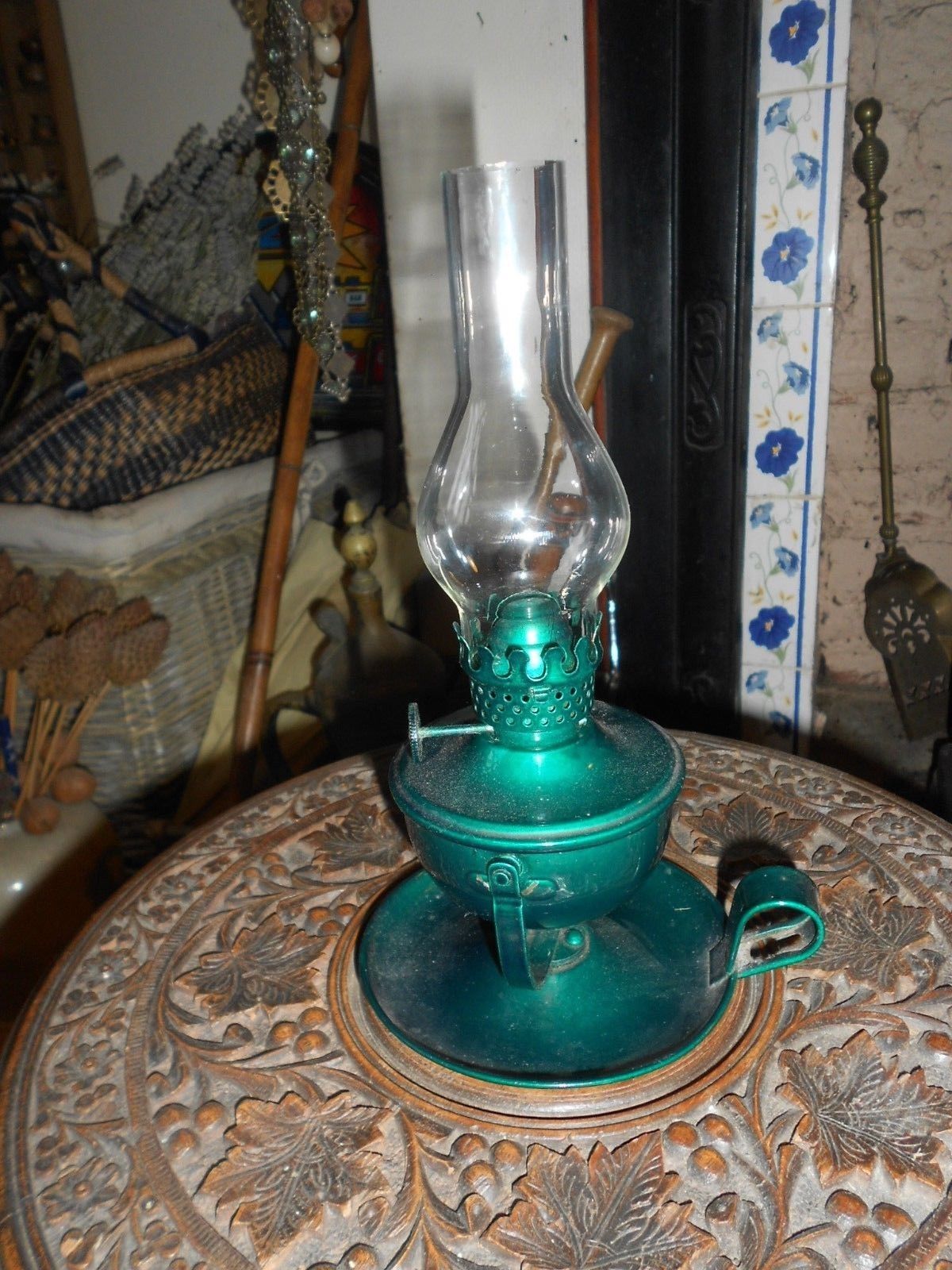 Vintage Green Pixie Nursery Paraffin Oil Lamp. Antique Price Guide