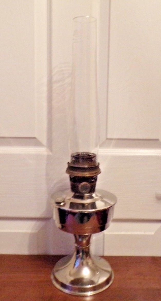 Vintage Super Aladdin plated Paraffin Oil Lamp with chimney working