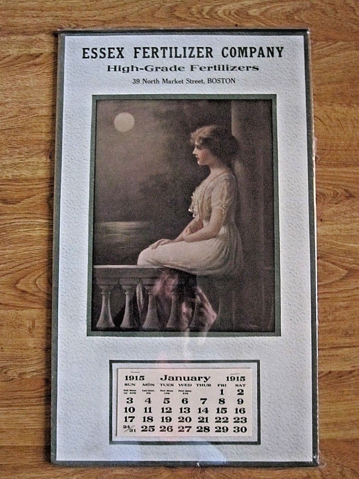Orig large 1915 Boston Essex Fertilizer CalendarZula KenyonMoonlight