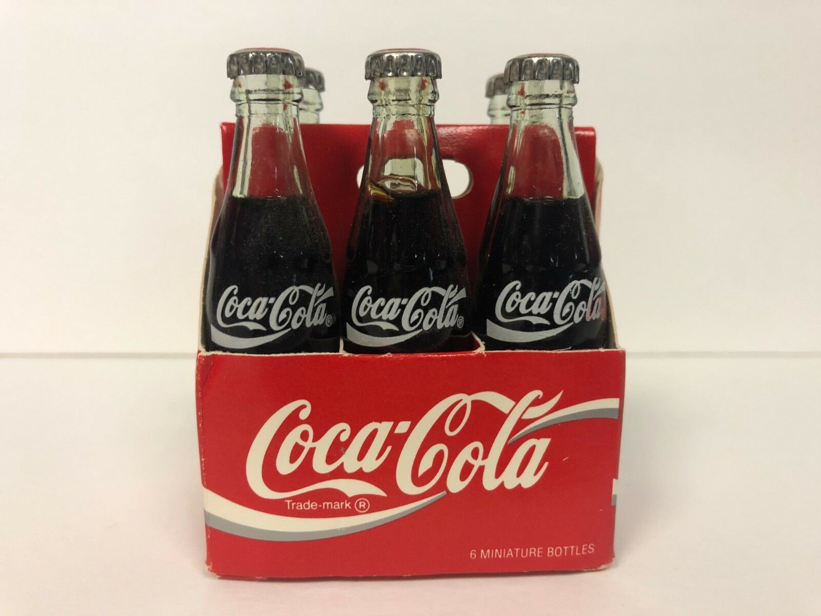 Coca Cola Miniature Bottles Carton Glass 3" 6 Pack Antique Price Guide Details Page