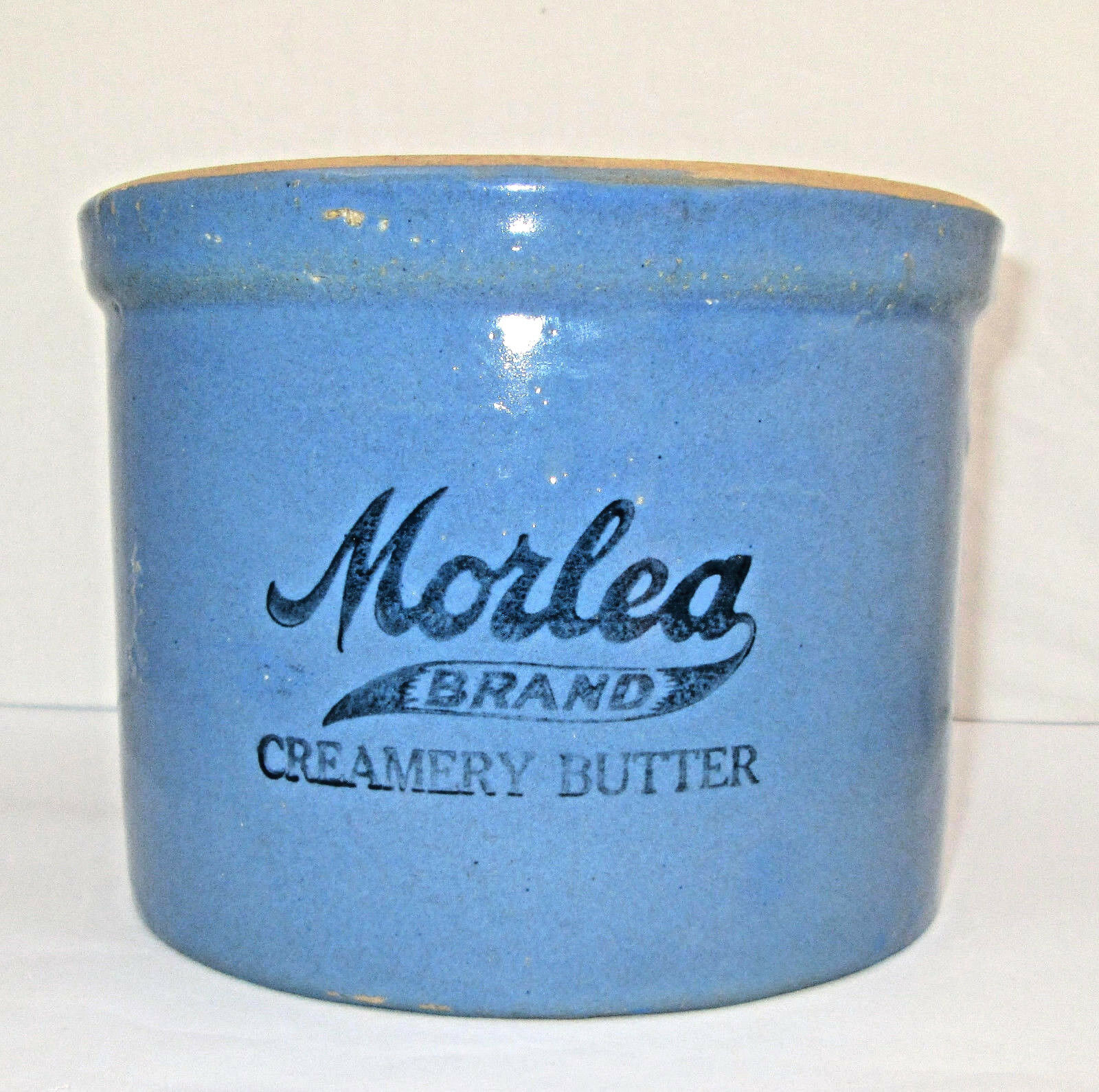 Vintage BLUE MORLEA BUTTER CROCK Albert Lea MN Creamery RED WING 3 LB 