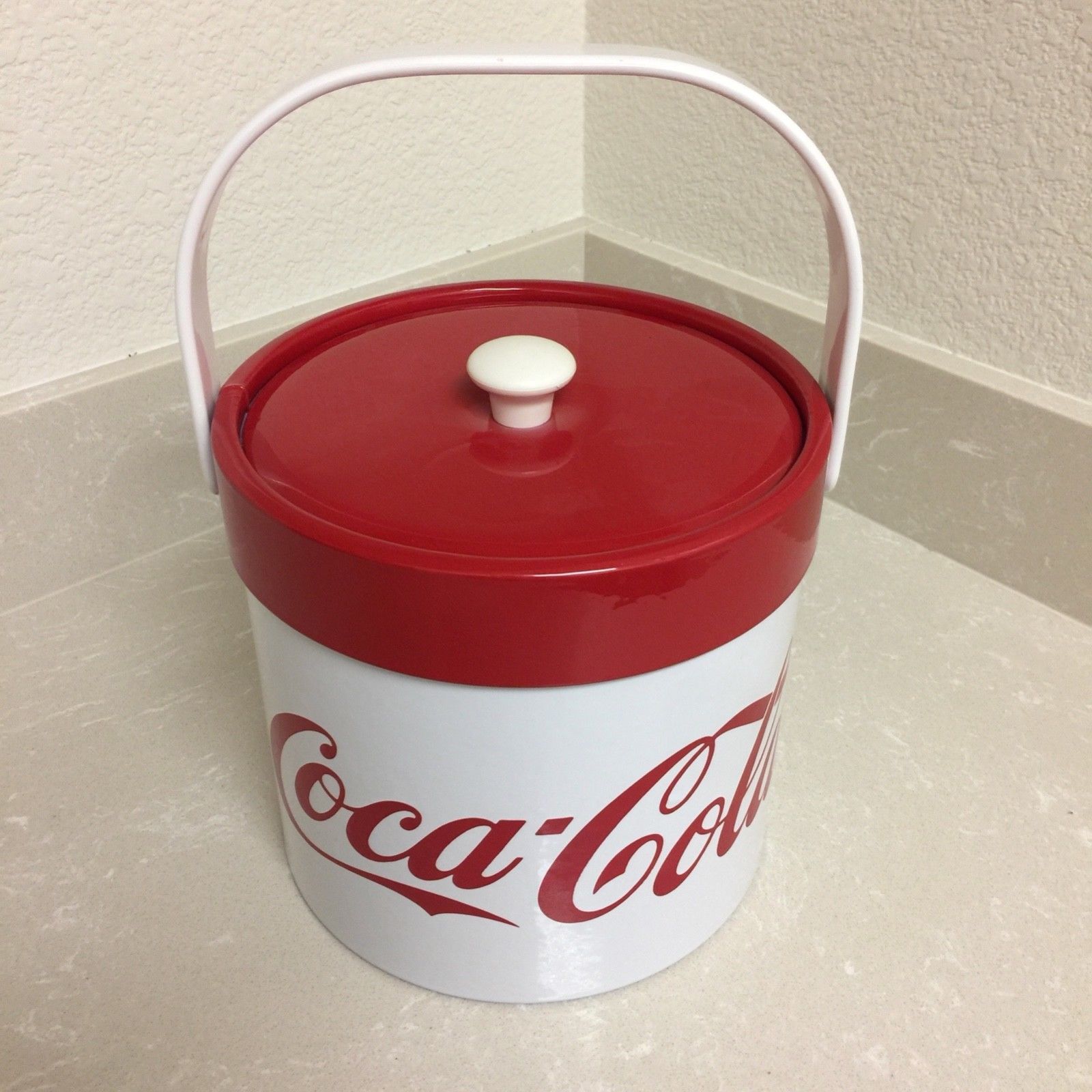 Vintage Coke / Coca Cola Ice Bucket Retro Cooler with Lid and Handle