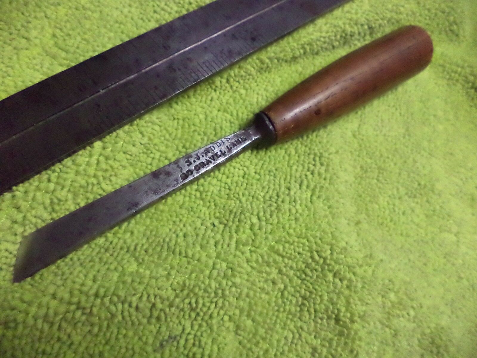 Antique Wood Carving Skew Chisel SJ Addis 20 Gravel Lane Antique