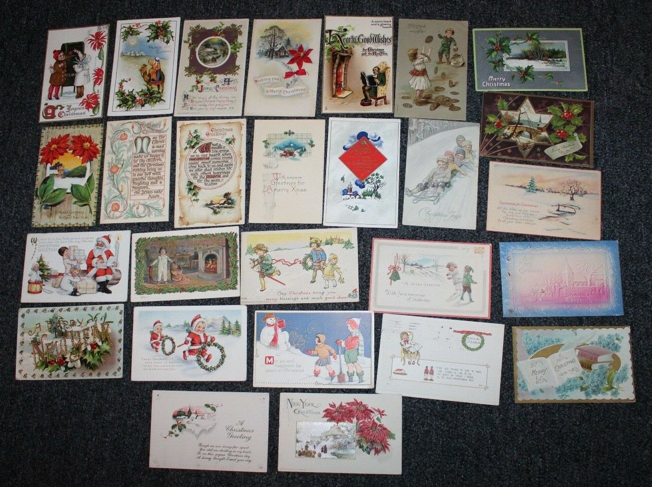 LARGE LOT 26 Antique CHRISTMAS Postcards Antique Price Guide Details