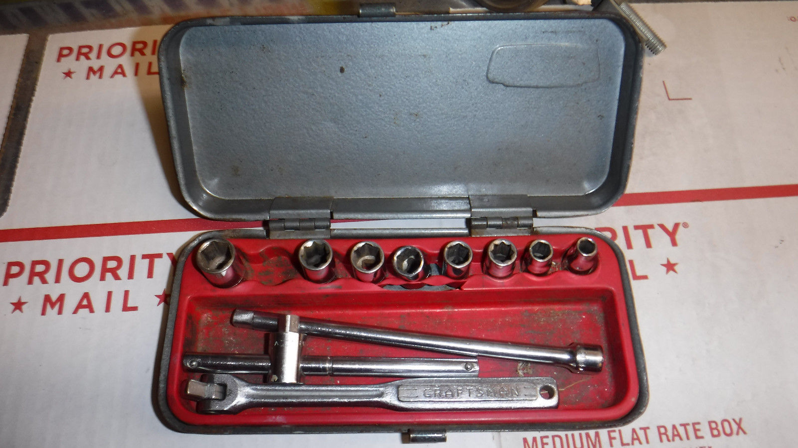 CRAFTSMAN 1/4" DRIVE SOCKET SET BREAKER BAR PLIER GASSER T HANDLE