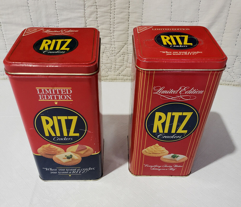 Vintage 1986 & 1987 Limited Edition Ritz Cracker Kitchen Tin Nabisco
