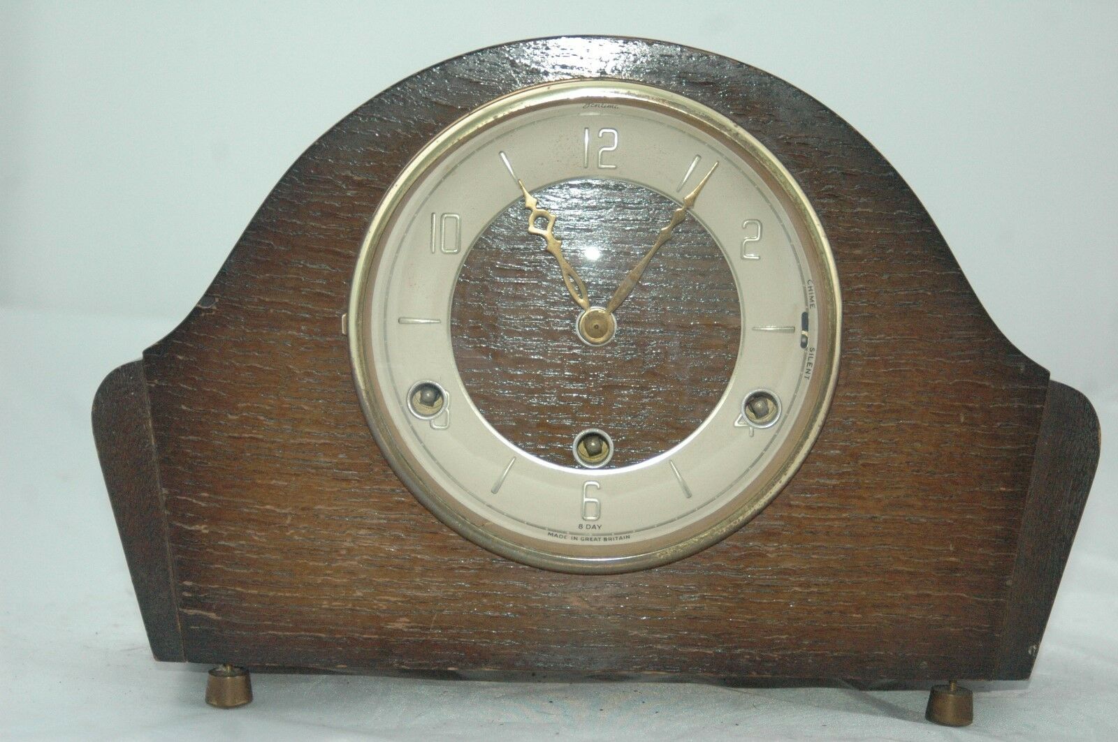 ANTIQUE/VINTAGE PERIVALE 8 DAY WESTMINSTER CHIMES MANTLE CLOCK