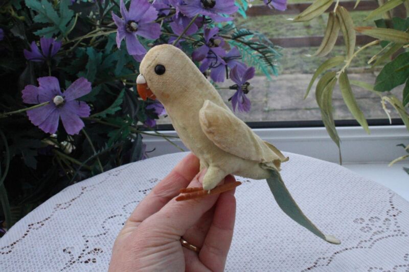 Old Vintage German Steiff Toy Budgie Pale Faded Blue Ideal Bird Cage ...