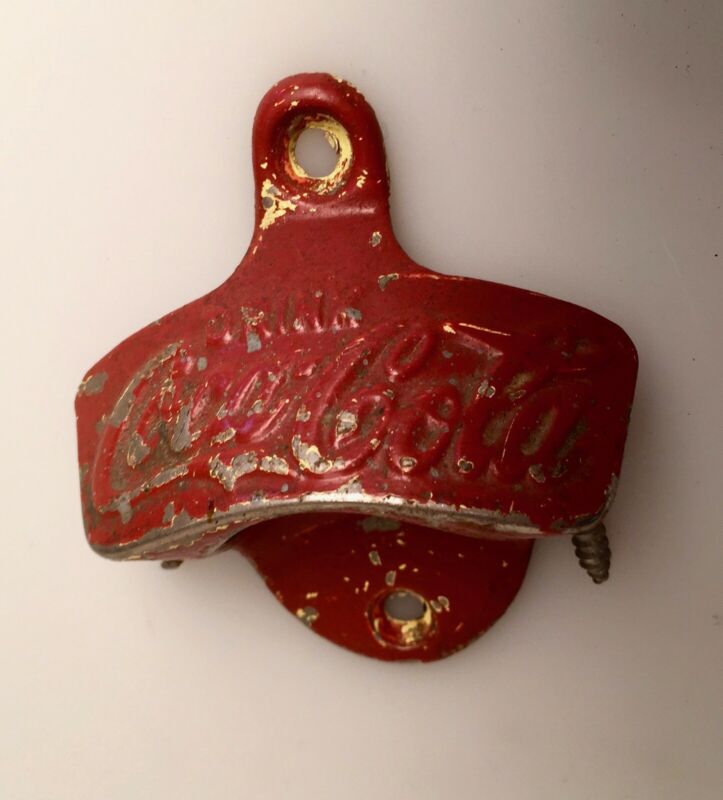 Vintage CocaCola Coke Cast Iron Wall Bottle Opener Antique Price