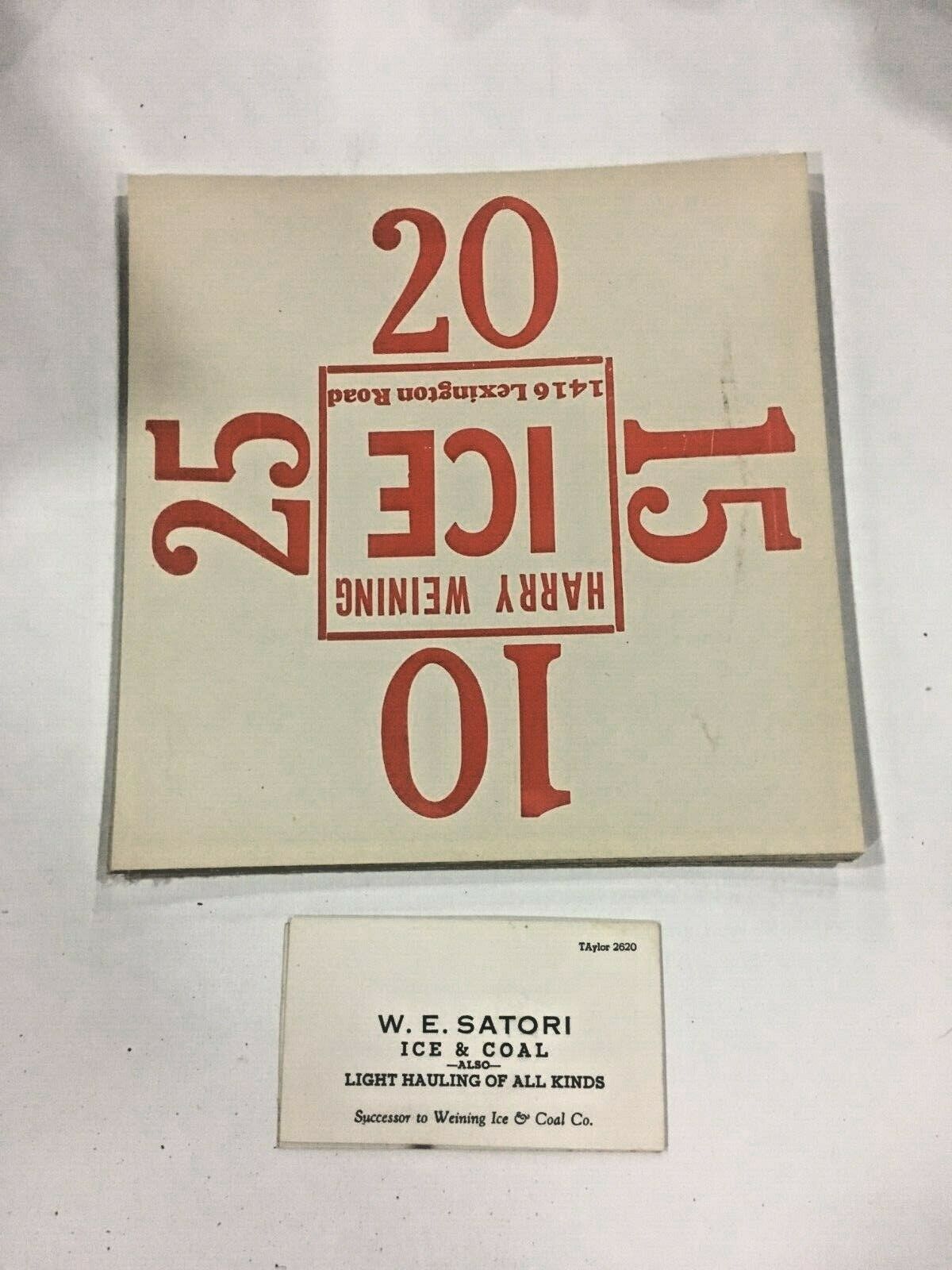 10 Vintage Ice Box Block Ice Delivery CardS &10 BUSINESS CARDS