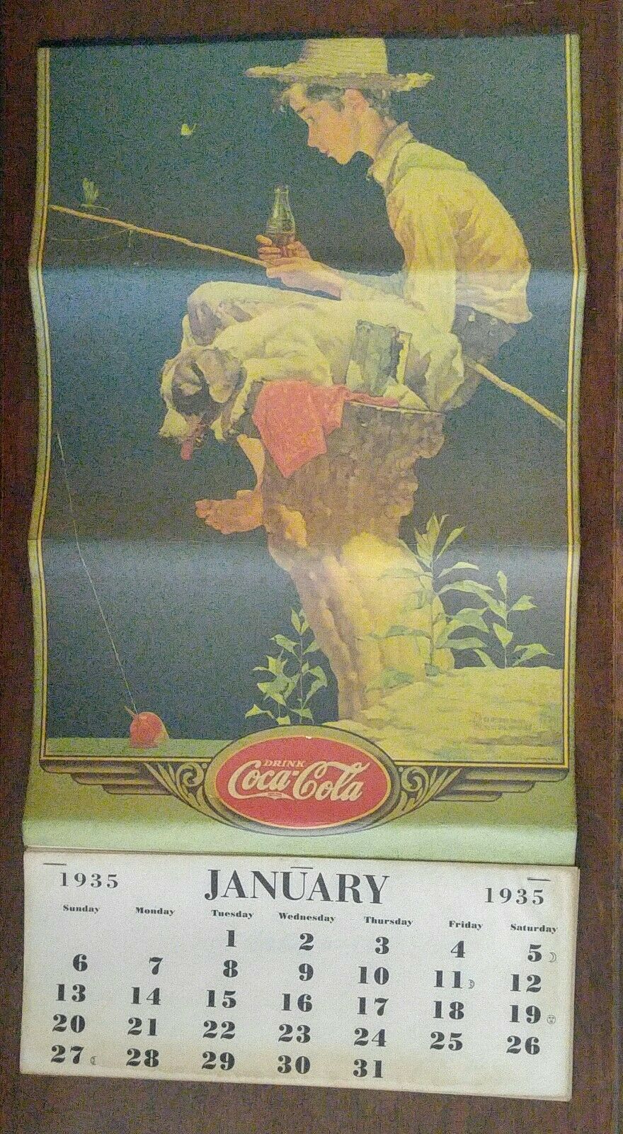 Authentic 1935 Coca Cola Calendar Norman Rockwell Calendar with
