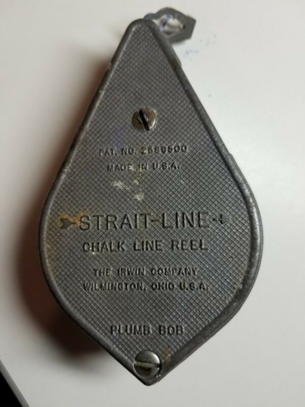 Vintage STRAIT LINE Chalk Line Reel Plumb Line The Irwin Company Plumb