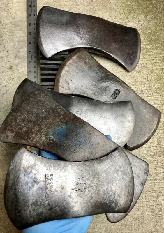 5 Vintage Double Bit Axe Heads True Temper Kelly Works Plumb Collins