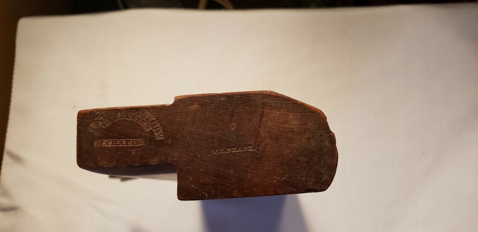 ANTIQUE WOODEN HAND PLANE H. CHAPIN ROUND CONVEX MOLDING PLANE STAMPED