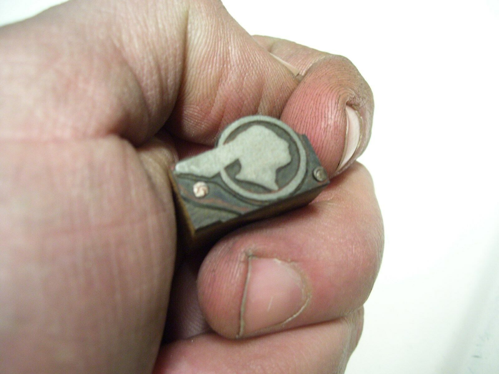 Vintage original PONTIAC CHIEF auto advertising printers block wood