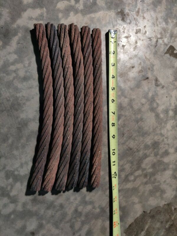 Lot of SIX 3/4" x 12+" Wire Rope Steel Cable for Damascus Knife