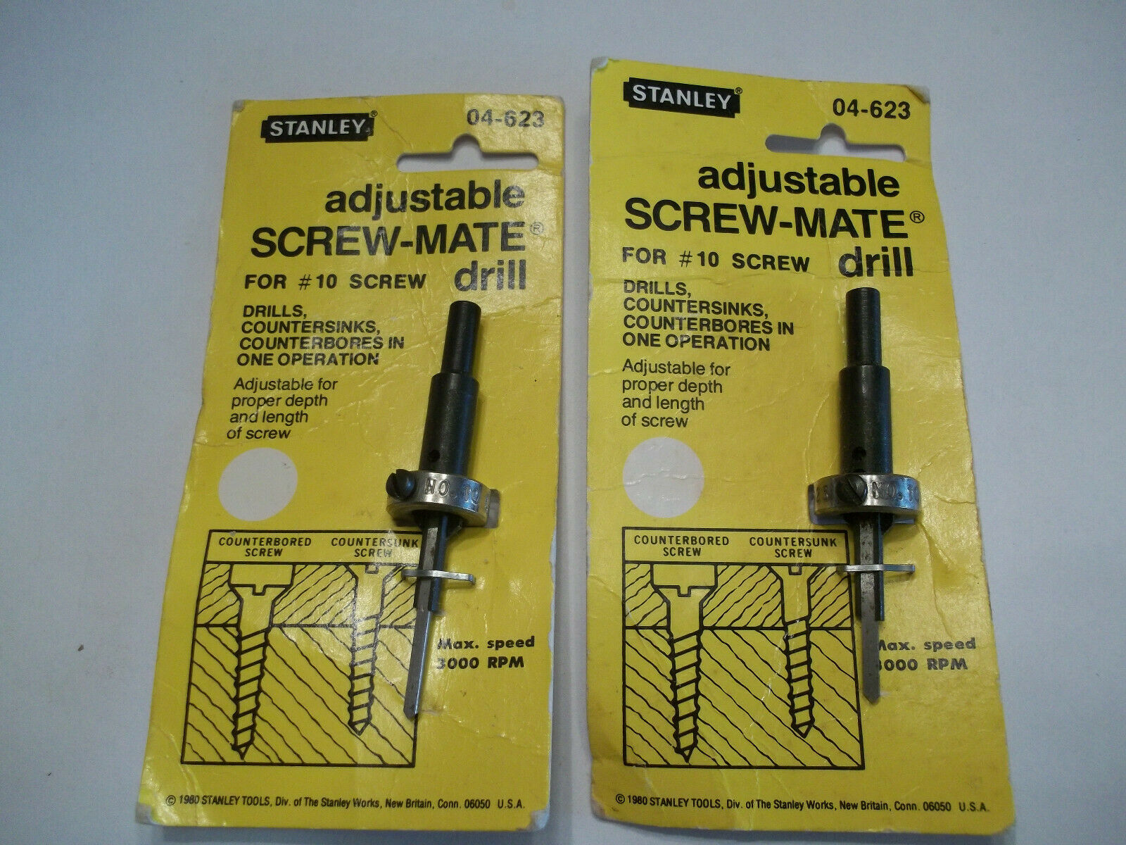 Vintage Stanley Adjustable ScrewMate countersink Drills Antique