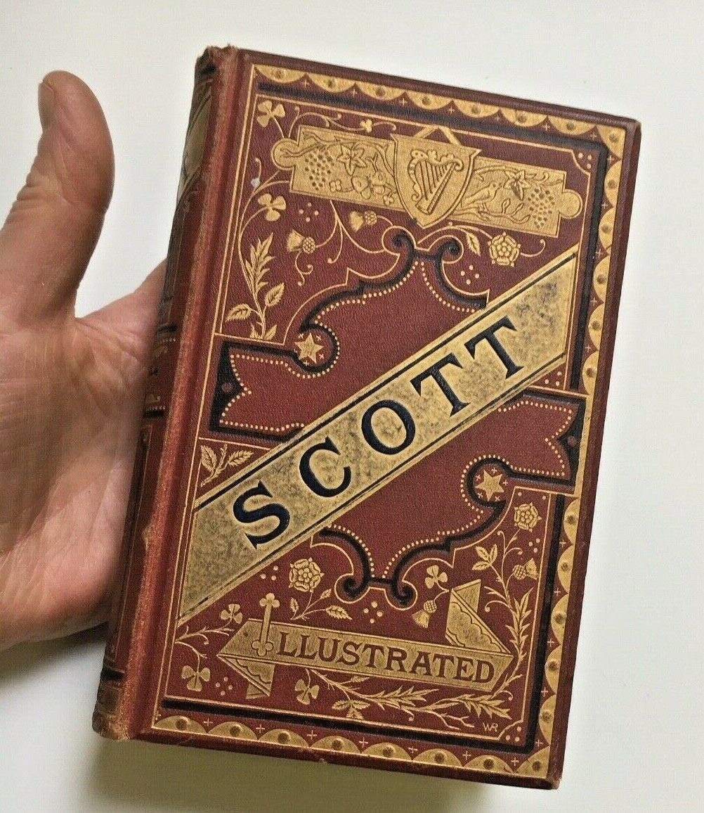 SCOTT ILLUSTRATED 1870''s Antique book gilded pages -- Antique Price ...