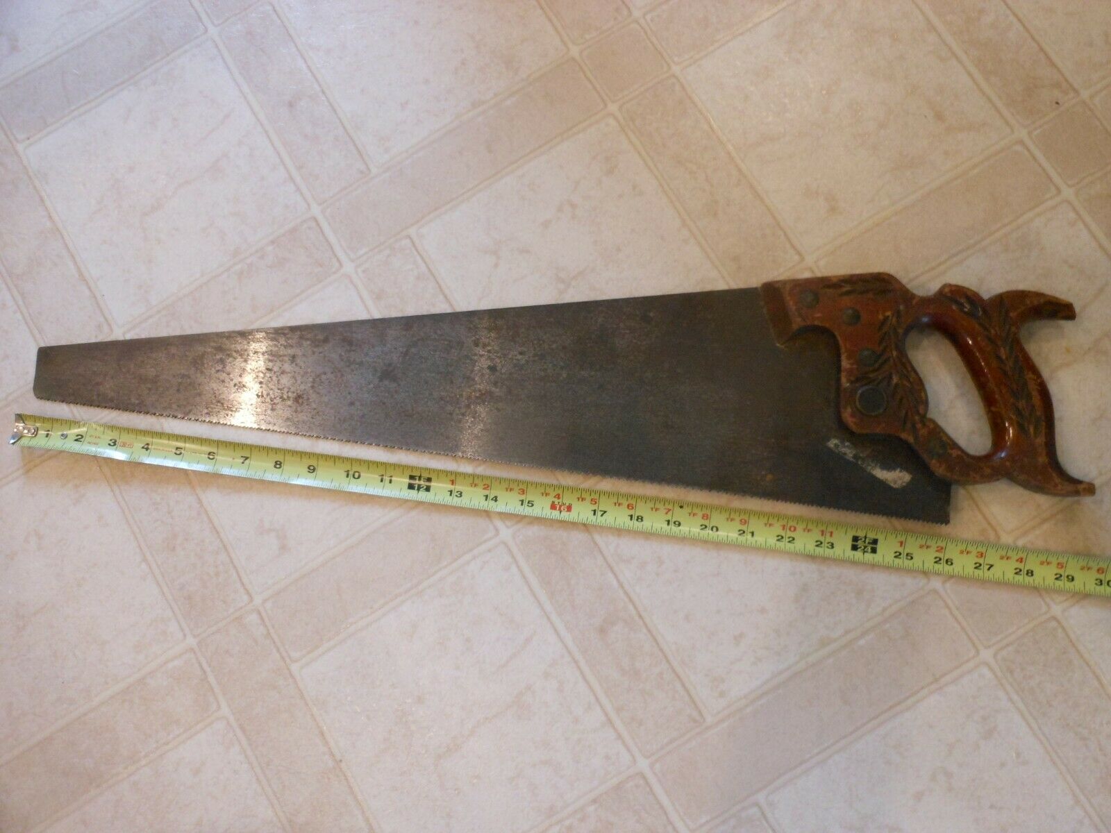 Vintage Antique Disston Hand Saw 30" Antique Price Guide Details Page