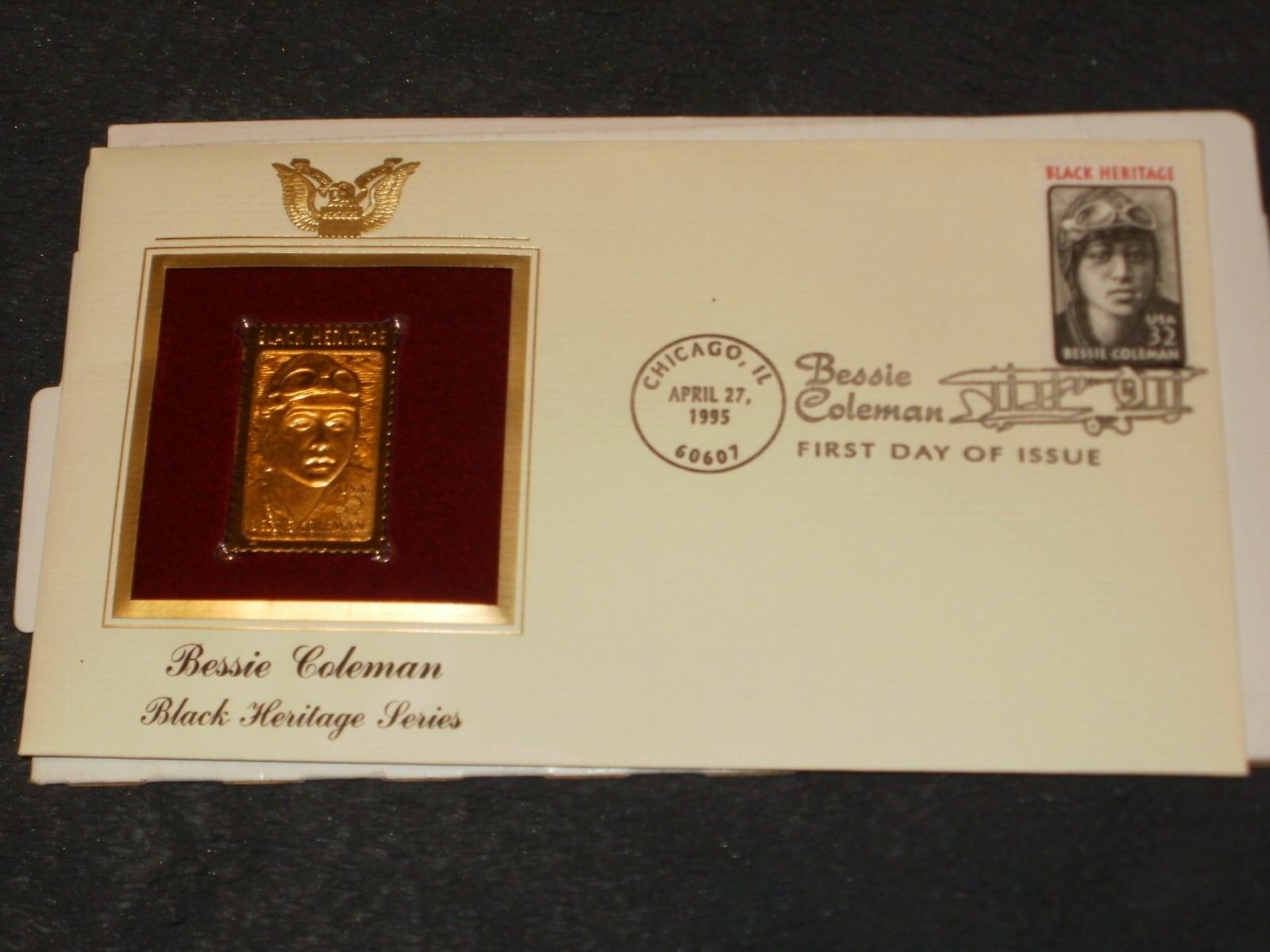 Bessie Coleman Airplane Pilot First Day Issue Commemorative Envelope ...