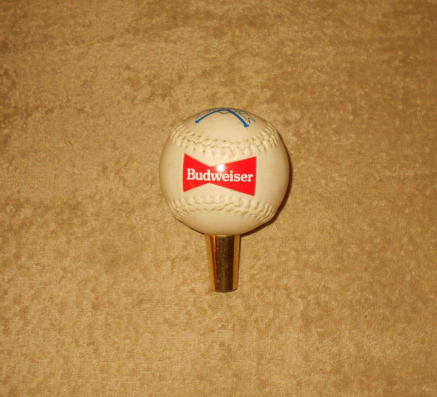 Vintage Budweiser Baseball Tap Handle Beer Advertising Antique Price