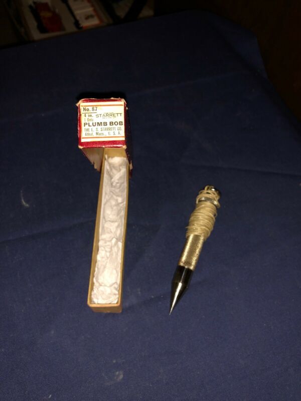 Vintage L. S. STARRETT Co. No. 87 Improved Mercury Filled Steel Plumb