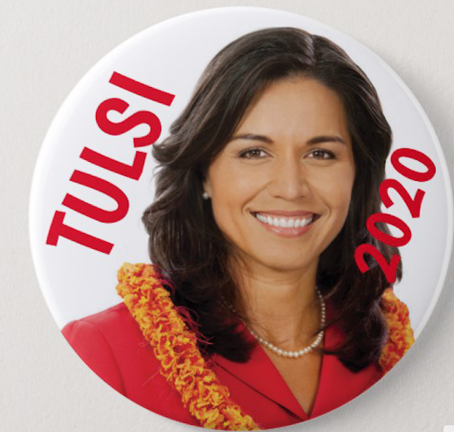 PRESIDENT 2020 POLITICAL BUTTON PIN CAMPAIGN TULSI GABBARD HAWAII