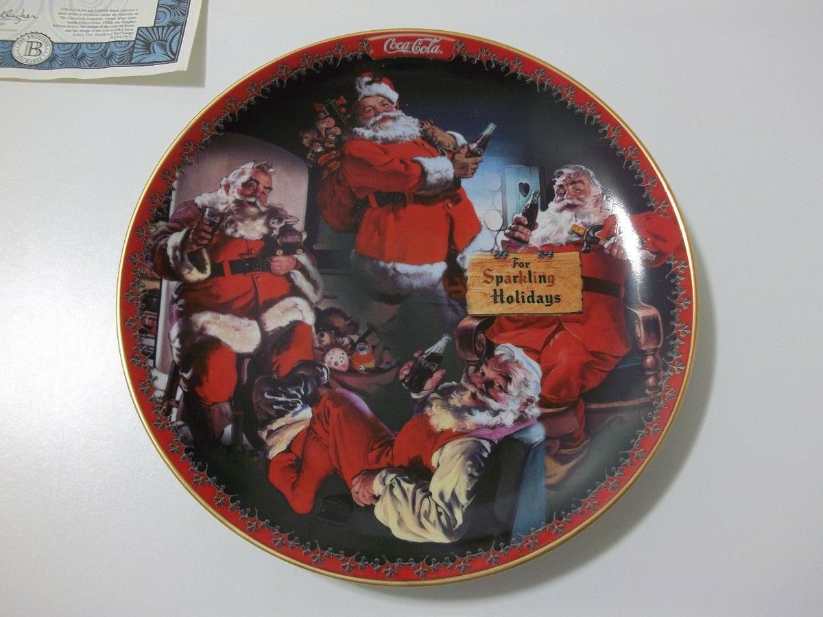 Coca Cola Holiday Collectors Plates Set Of 4, Limited Edition, W