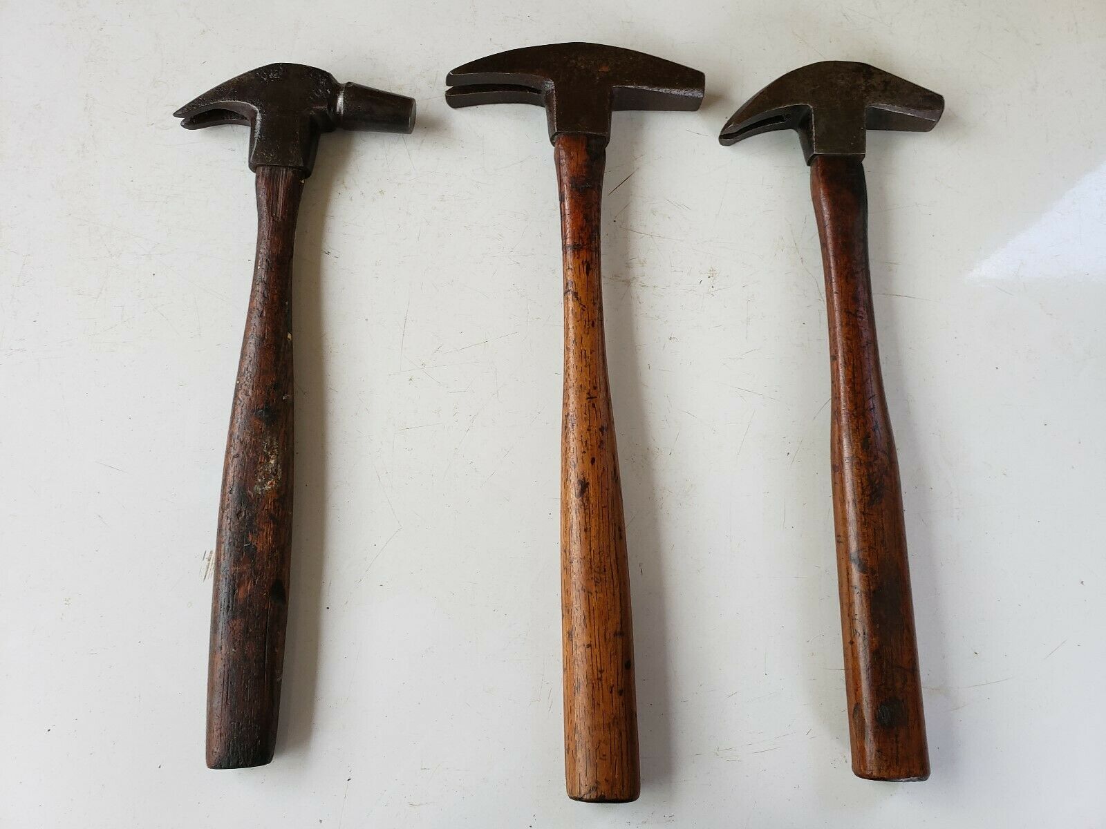 3 Antique Old Vintage Horshoeing Farriers Hammers Farm Blacksmith