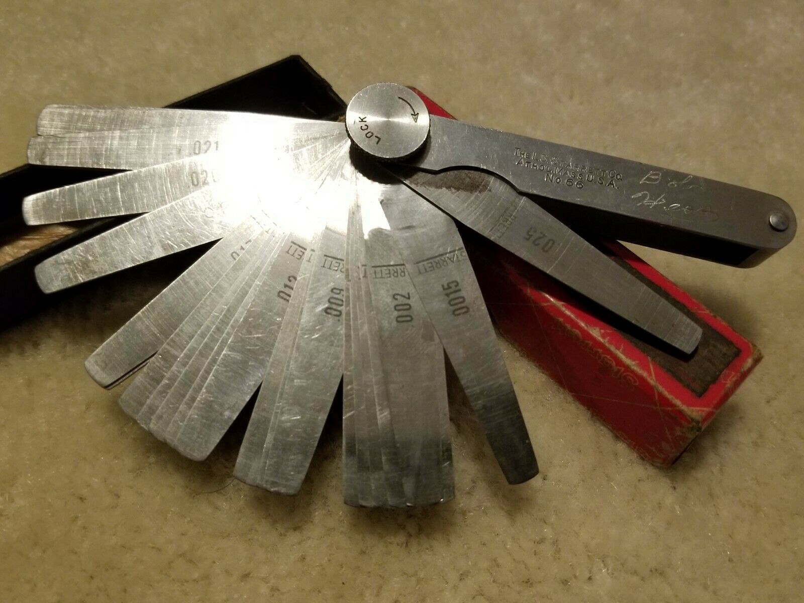 Vintage Starrett feeler Gauge No. 66 in original box Antique Price