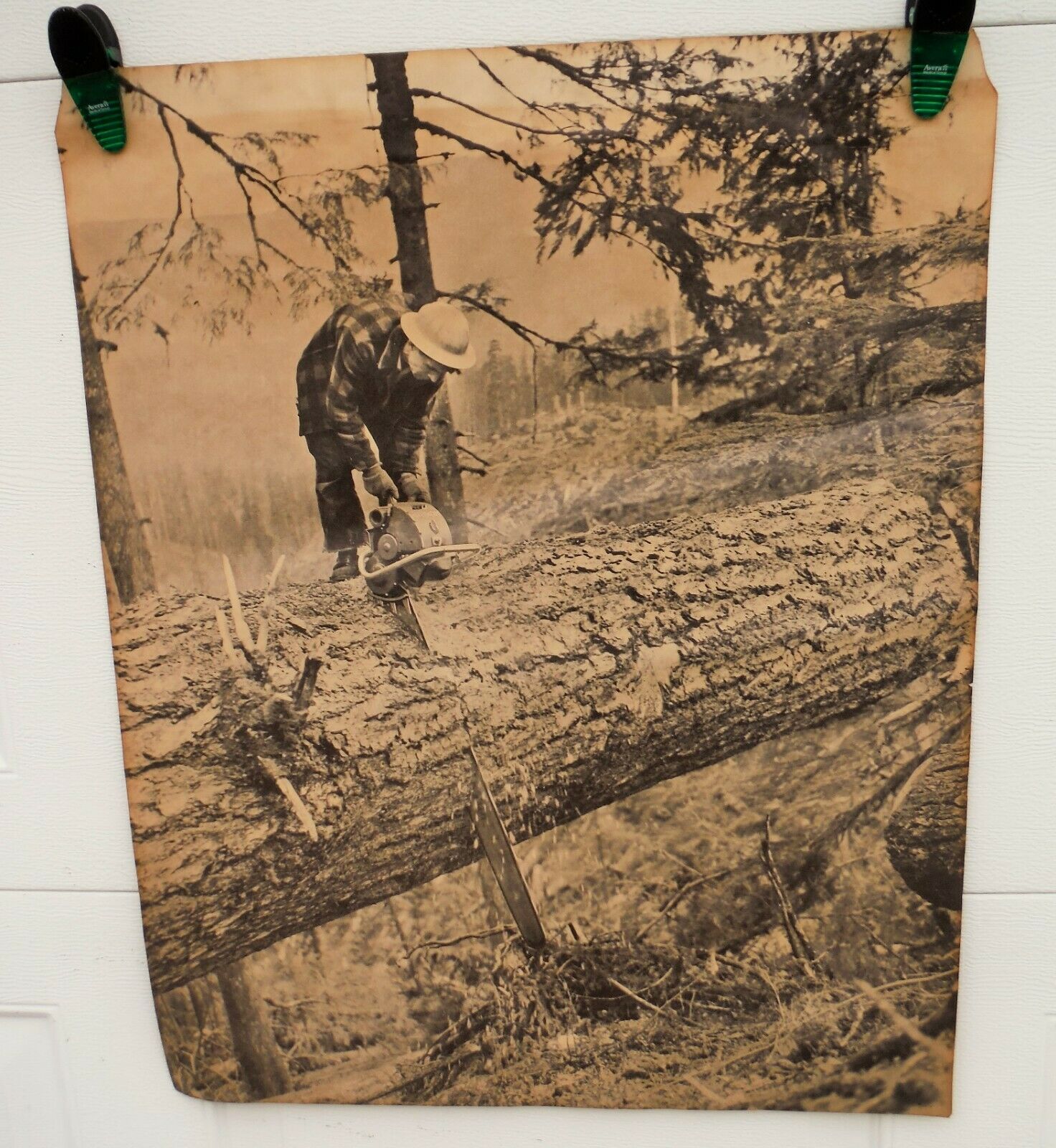 VINTAGE HOMELITE CHAINSAW DEALERSHIP POSTER SIGN 829 CHAINSAW 1950''S