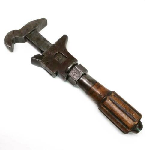 Antique Pipe Wrench Union Hardware Co. Torrington CT Wood Handle