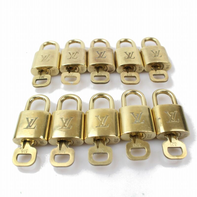 Authentic Louis Vuitton Padlock Set of 10Pairs Gold 306807 Antique
