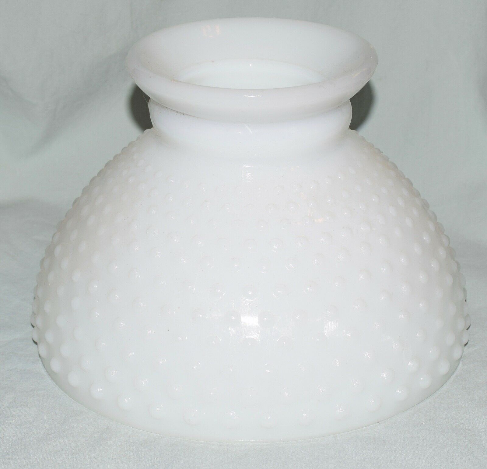 White Milk Glass Hobnail Kerosene Oil Lamp Shade Globe Electric Period