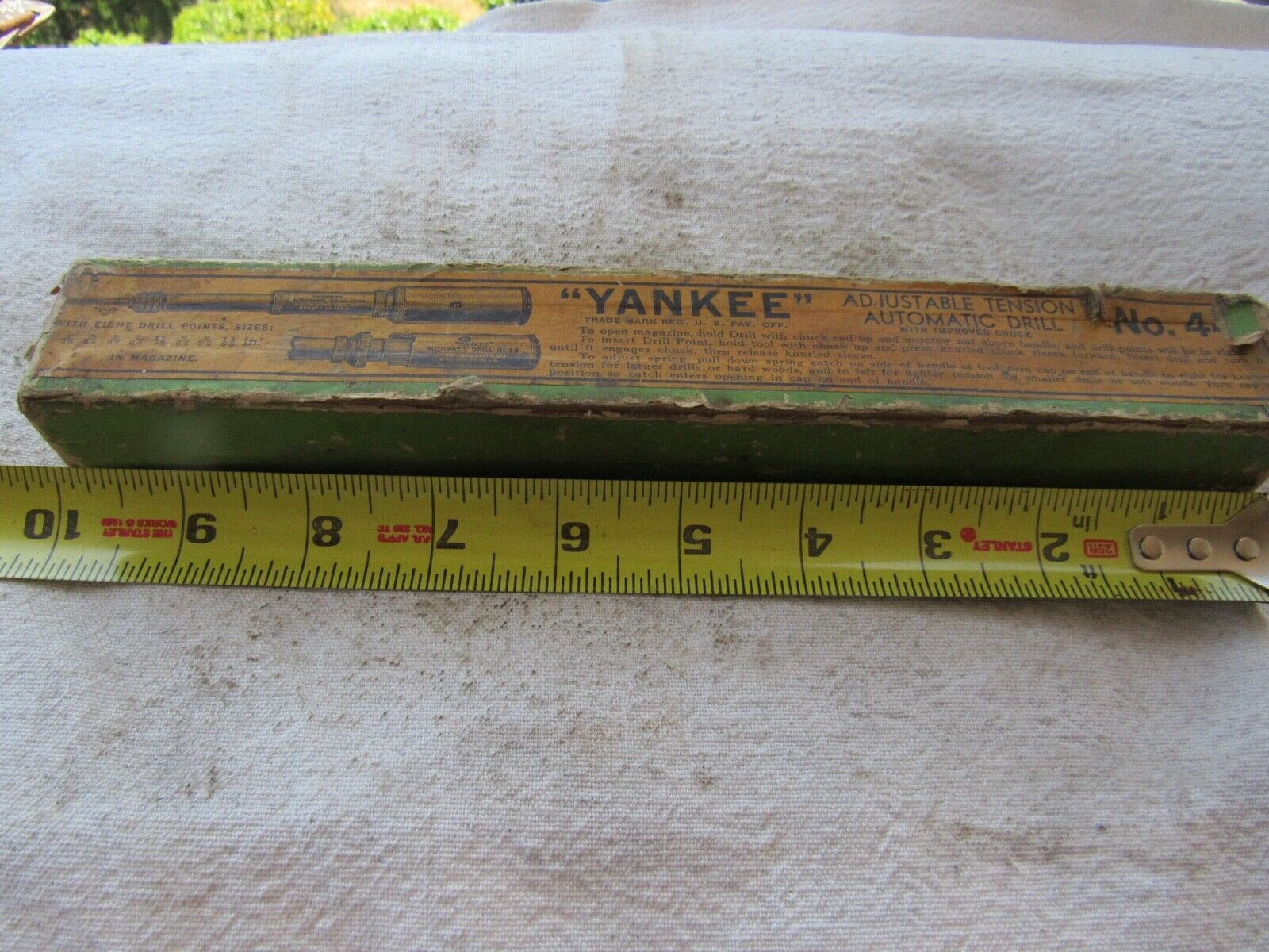 Vintage North Bros Stanley Yankee No 44 push drill with eight bits