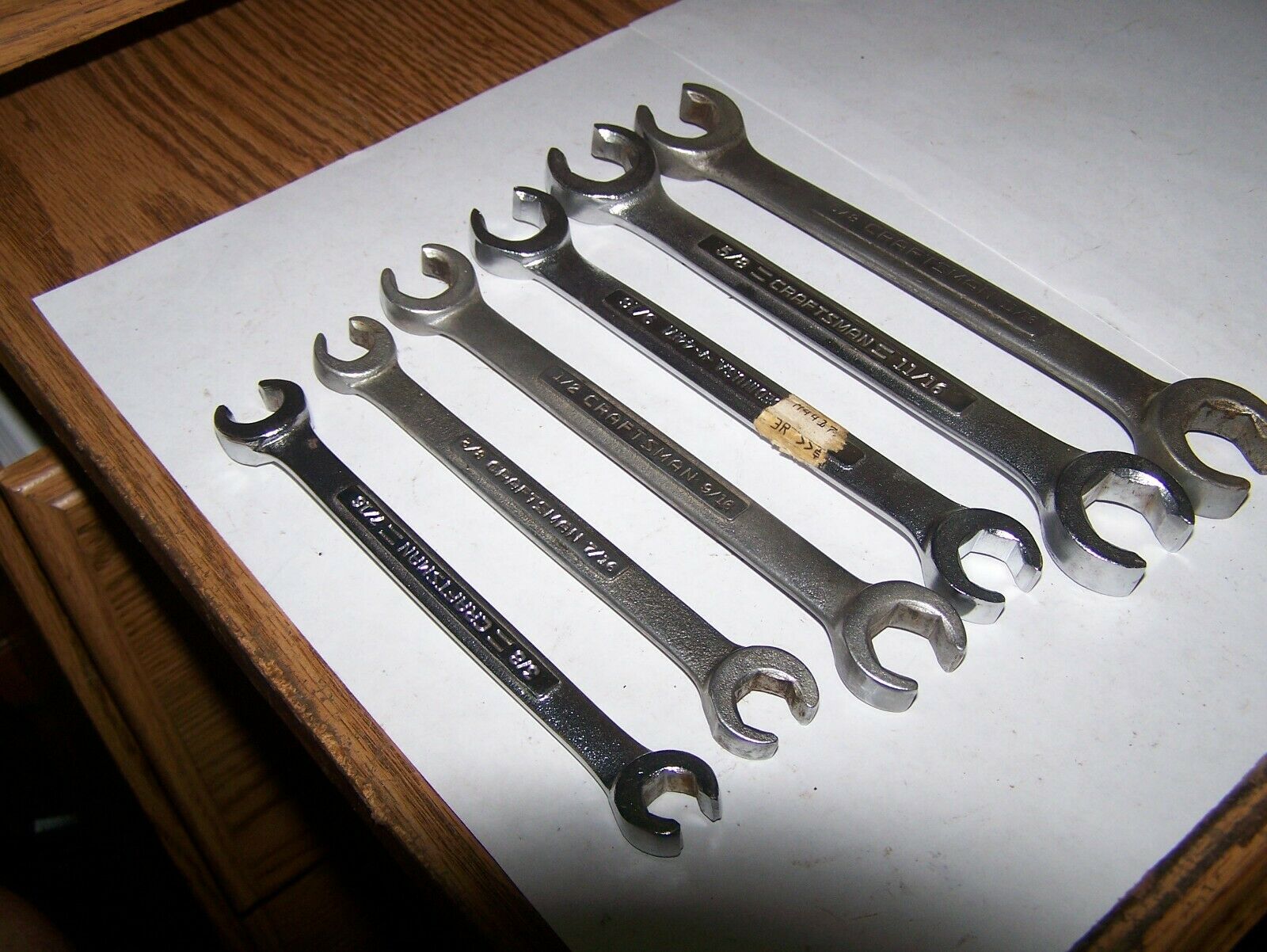 VINTAGE CRAFTSMAN FLARE NUT WRENCHES 6 WRENCHES CRAFTSMAN V NICE LINE