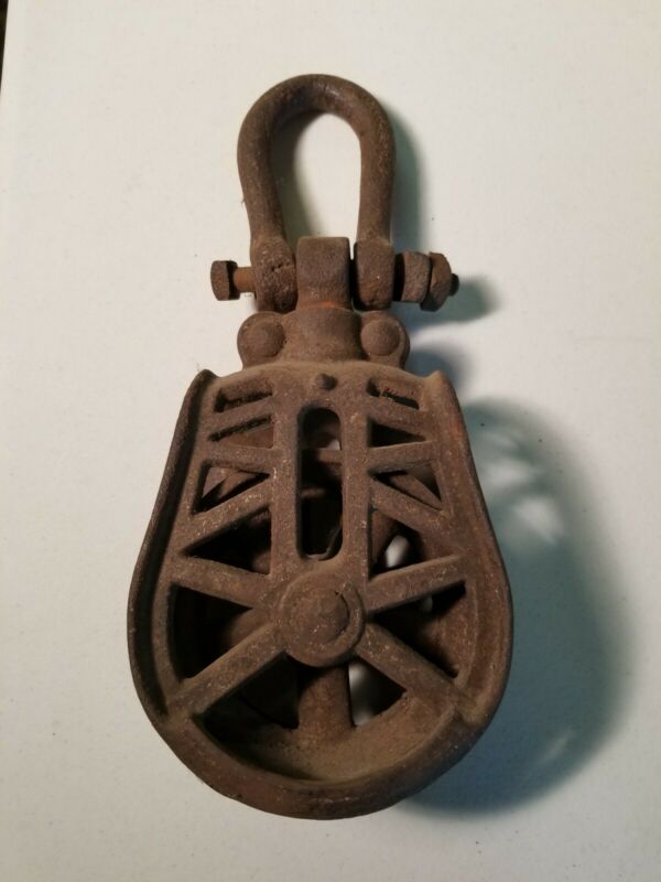 Antique Vintage MYERS H254 Cast Iron Hay Trolley Center Drop Pulley ...