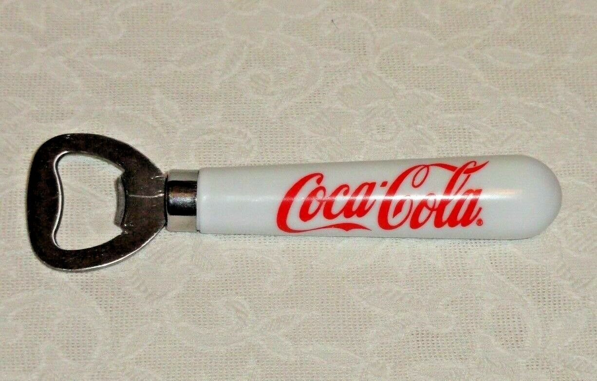 COCA COLA BOTTLE OPENER COKE RED WHITE PLASTIC HANDLE Antique Price Guide Details Page