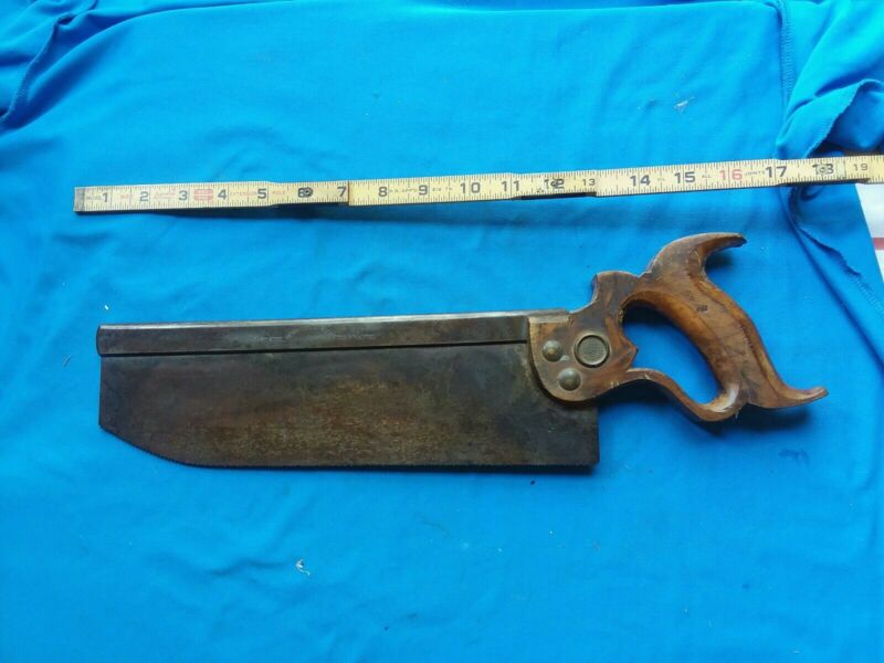 Antique Henry Disston & Son Saw Works Cast Steel BACK SAW 12" Miter