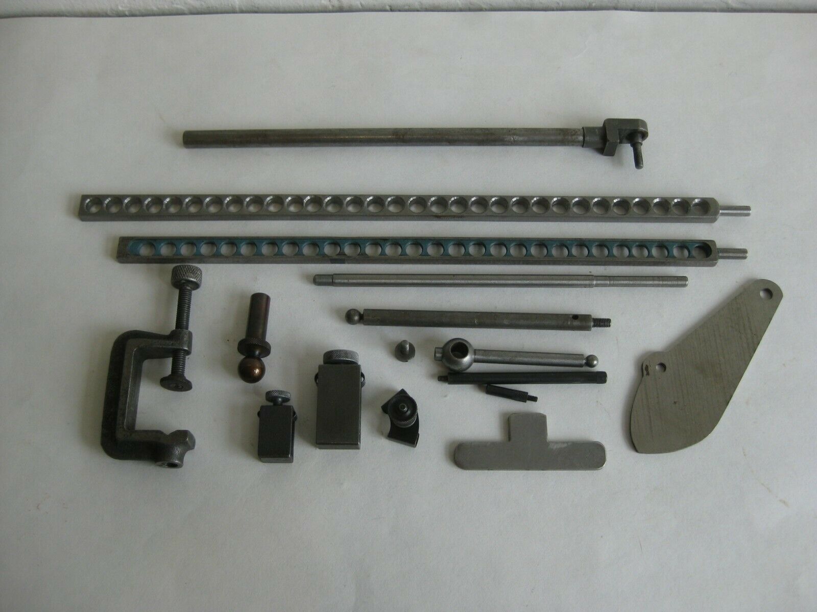 Vtg CLAMPS GAGE GAUGE BLOCKS RODS MACHINIST ESTATE PARTS TOOL LOT