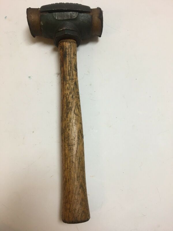 Vintage GARLAND No. 2 Split Head Rawhide Hammer Mallet Tool SACO ME USA