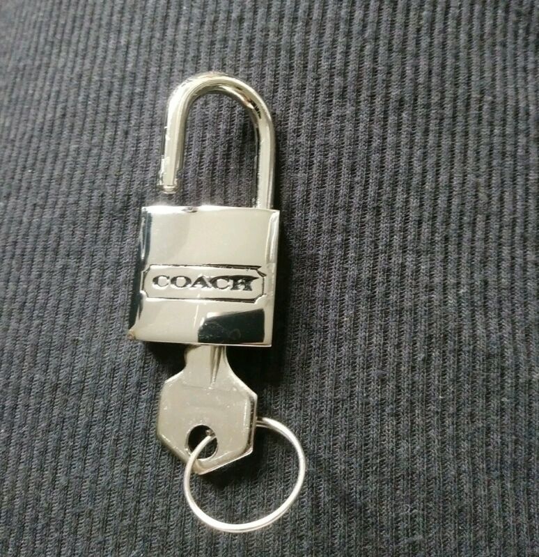 COACH LOCK AND KEY silvertone luggage suitcase duffle bag padlock
