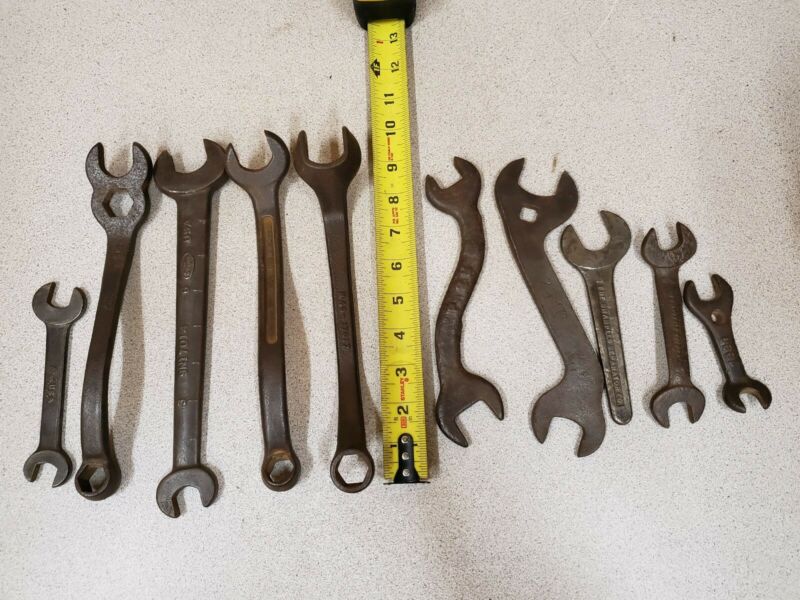 Vintage lot of 10 Wrenches,Ford,Barcalo Buffalo,Others,Old Car or Farm