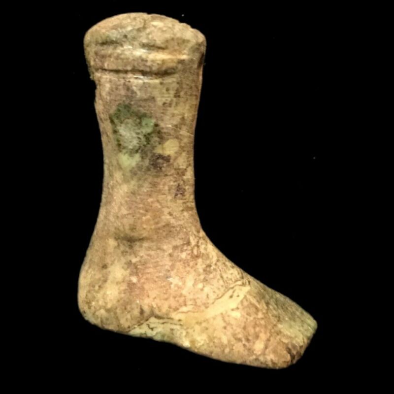 BEAUTIFUL ANCIENT EGYPTIAN FOOT AMULET 300 BC (13) Antique Price