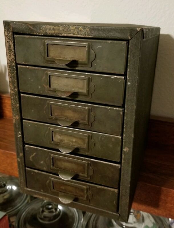 VINTAGE METAL KENNEDY PARTS TOOL CHEST 6 DRAWERS MACHINIST