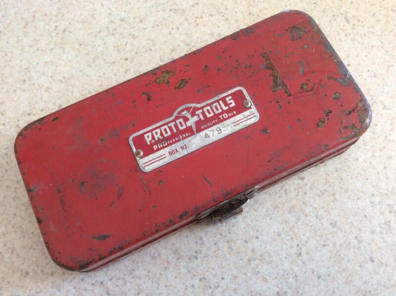 Vintage Proto Tool Box Small Size Empty Used Box Sturdy For Sockets Etc
