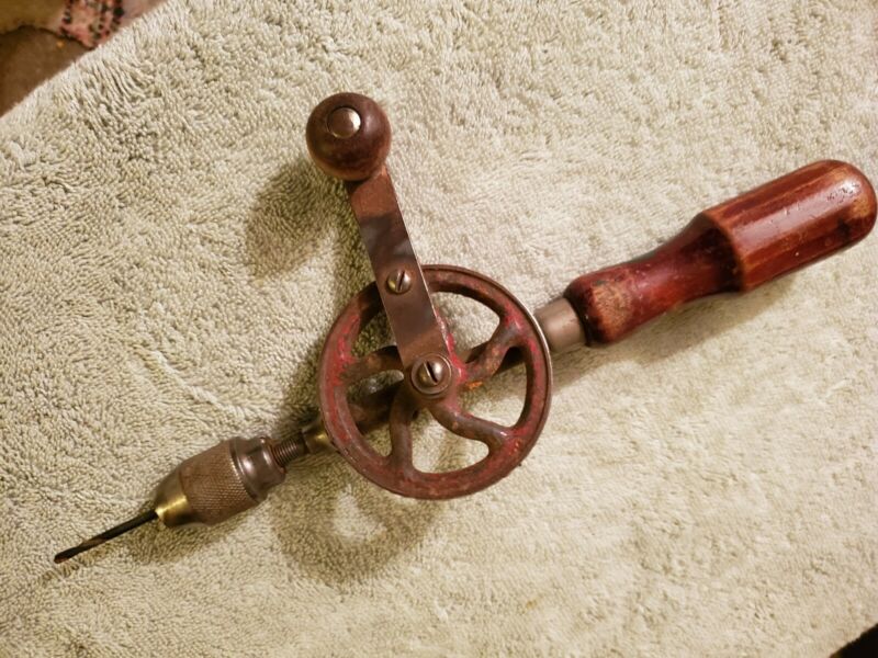 Vintage Generic Hand Crank Drill Wooden Handles Antique Price Guide Details Page