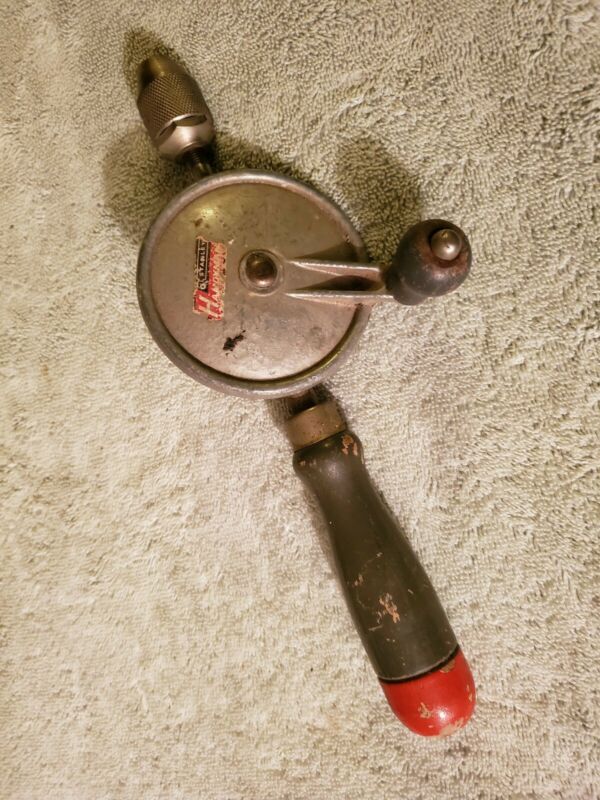 Vintage Stanley Handyman Hand Crank Drill Wooden Handles No. H1214 Antique Price Guide