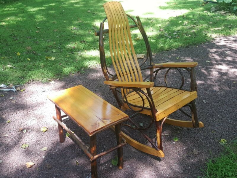 adirondack bentwood log hickory kitchen table and 4 chair